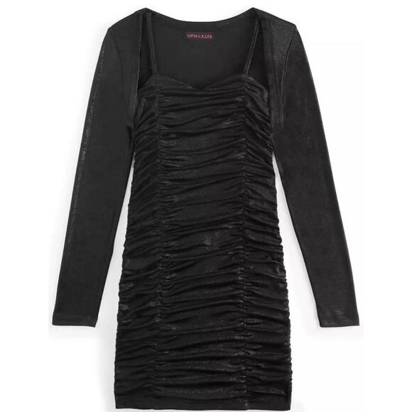 With Jules Big Girls Ruched Sleeveless Dress & Shrug Set XL - Picture 1 of 3